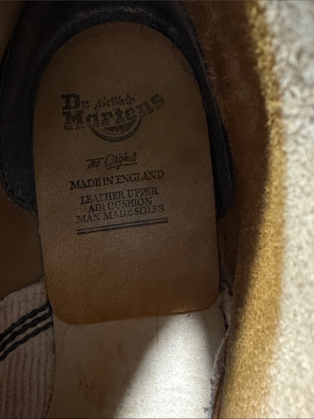 Dr. Martens Made in England Vintage Orange Leather Combat Boots Y2K rare 7.5UK - Picture 13 of 17